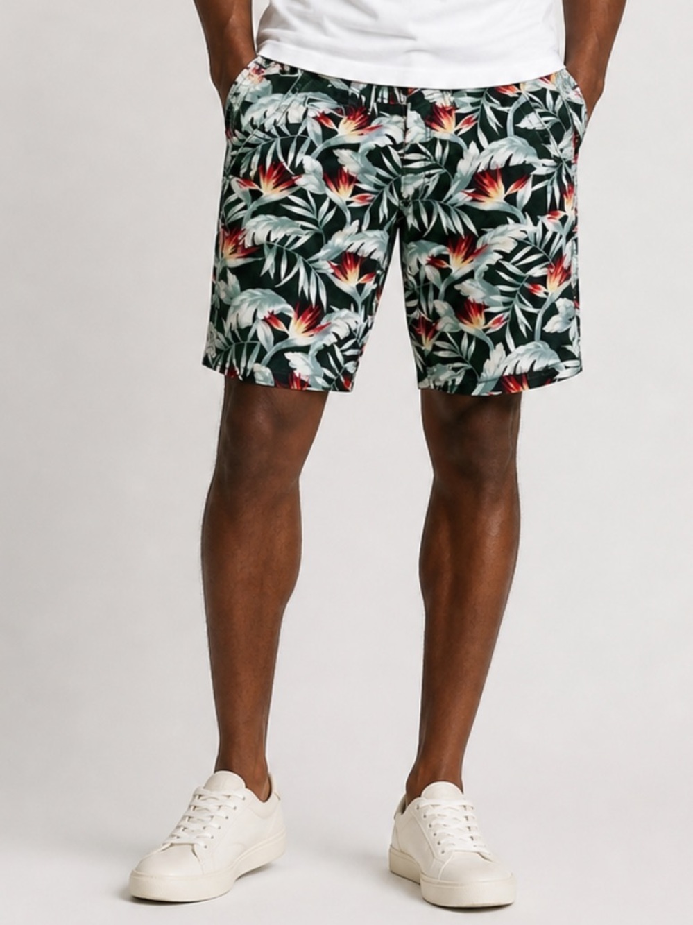 American Eagle Active Flex Floral‎ Cotton Blend Flat Front Chino Shorts Size 30